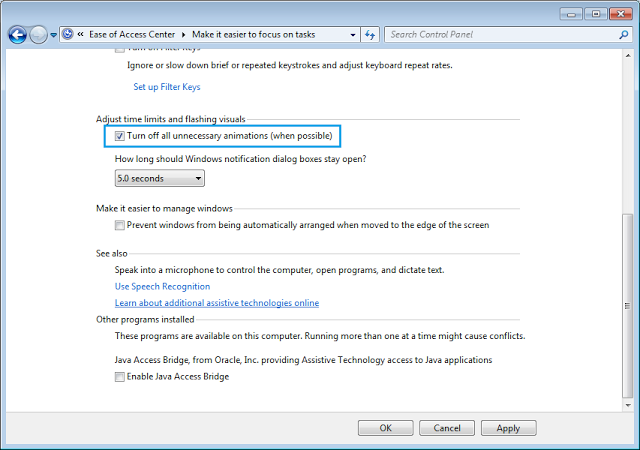 Get rid of animations and focus on task at hand Get rid of animations and focus on task at hand