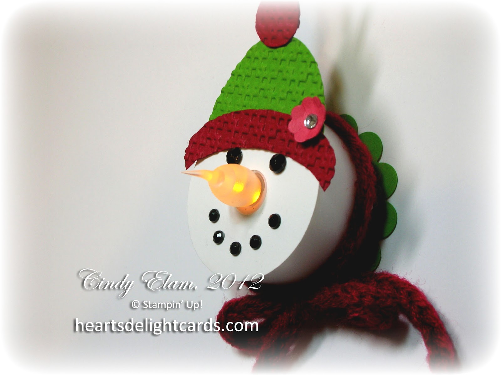 Heart's Delight Cards Snowman Tea Light Ornament