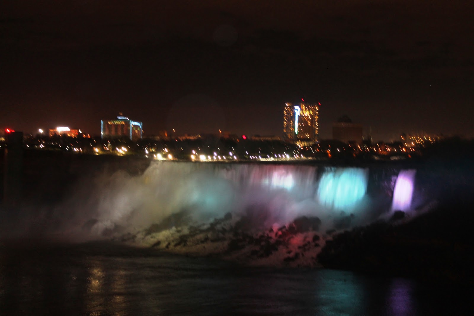 Niagara Falls Light at Night Travel Quest US Road Trip and Travel