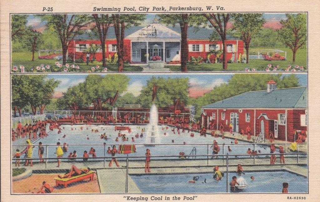 City Park Plunge at Anaheim California Swimming Pool Old Postcard Unused 