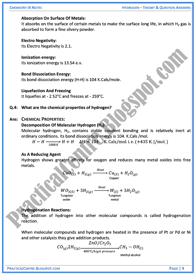 hydrogen-theory-and-question-answers-chemistry-ix