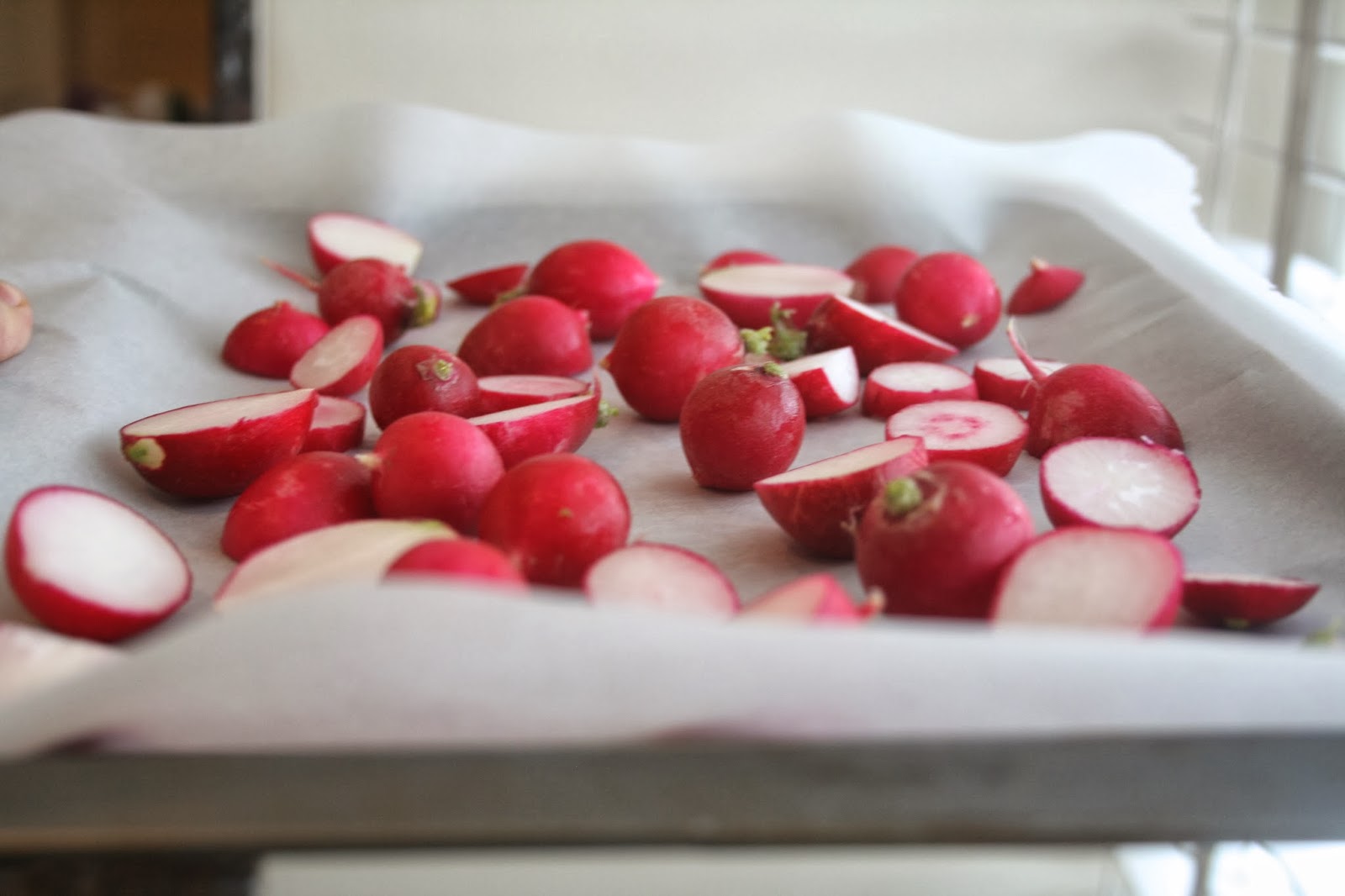 Roasted Radish Salad with Roasted Garlic, Balsamic Rosemary Dressing