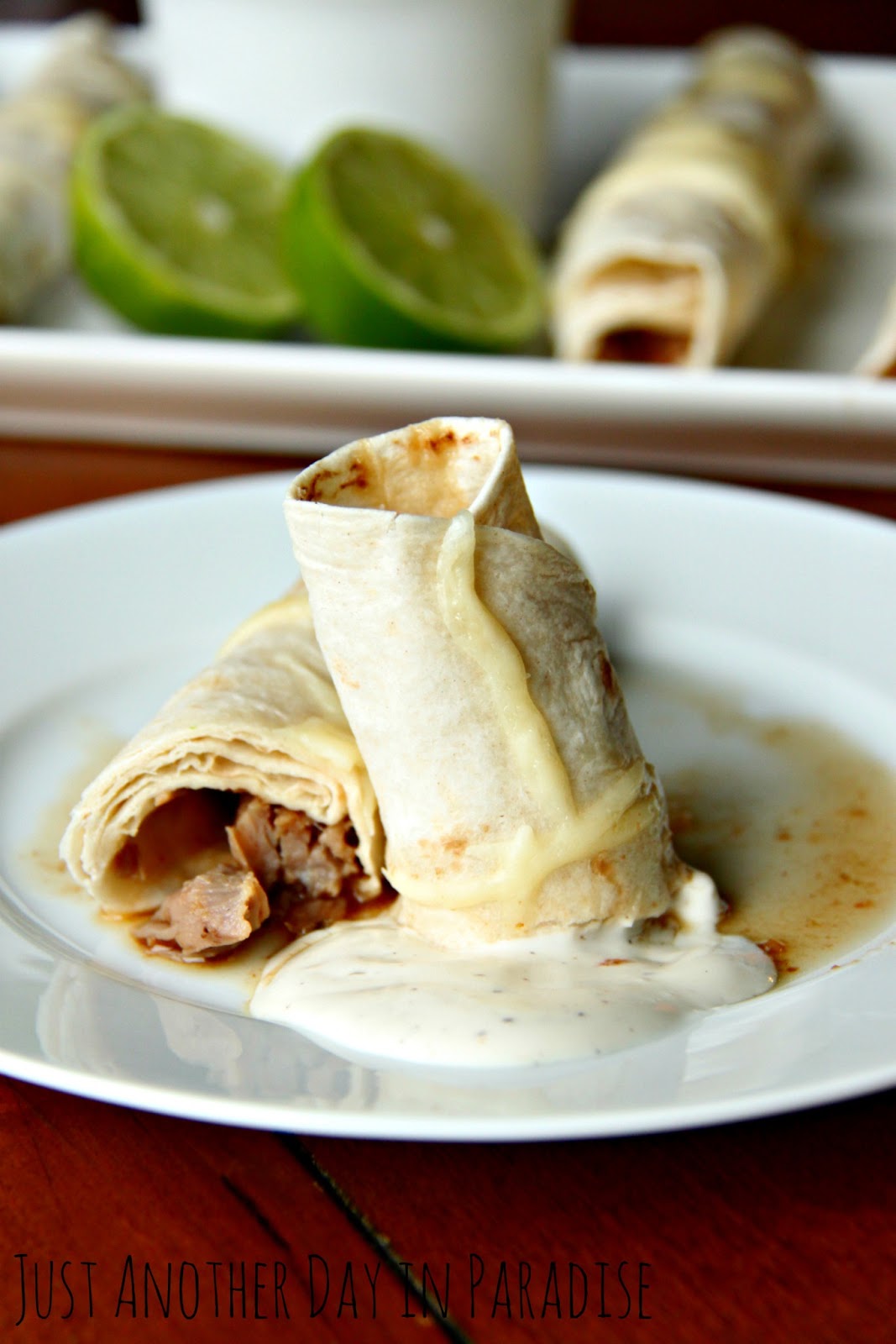 Larissa Another Day Slow Cooker Saturday Sweet Pork Baked Taquitos