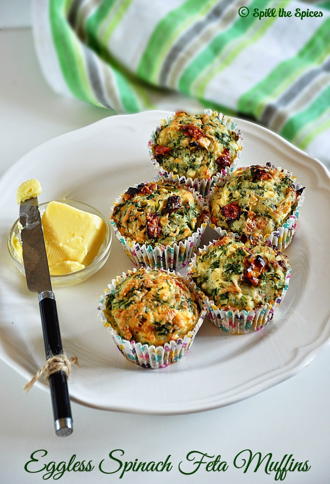 Eggless Spinach Feta Muffins Spill the Spices