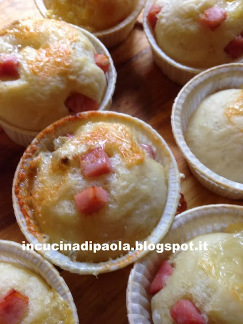 muffin di focaccia prosciutto cotto e gorgonzola