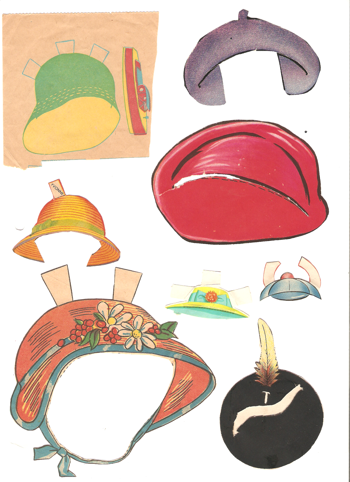Miss Missy Paper Dolls hats and other misc