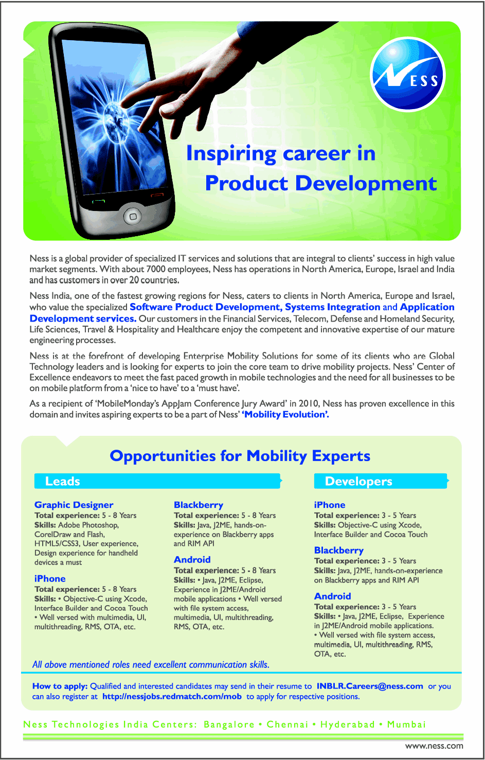 Mach recruiting for multiple positions Bangalore Hyderabad