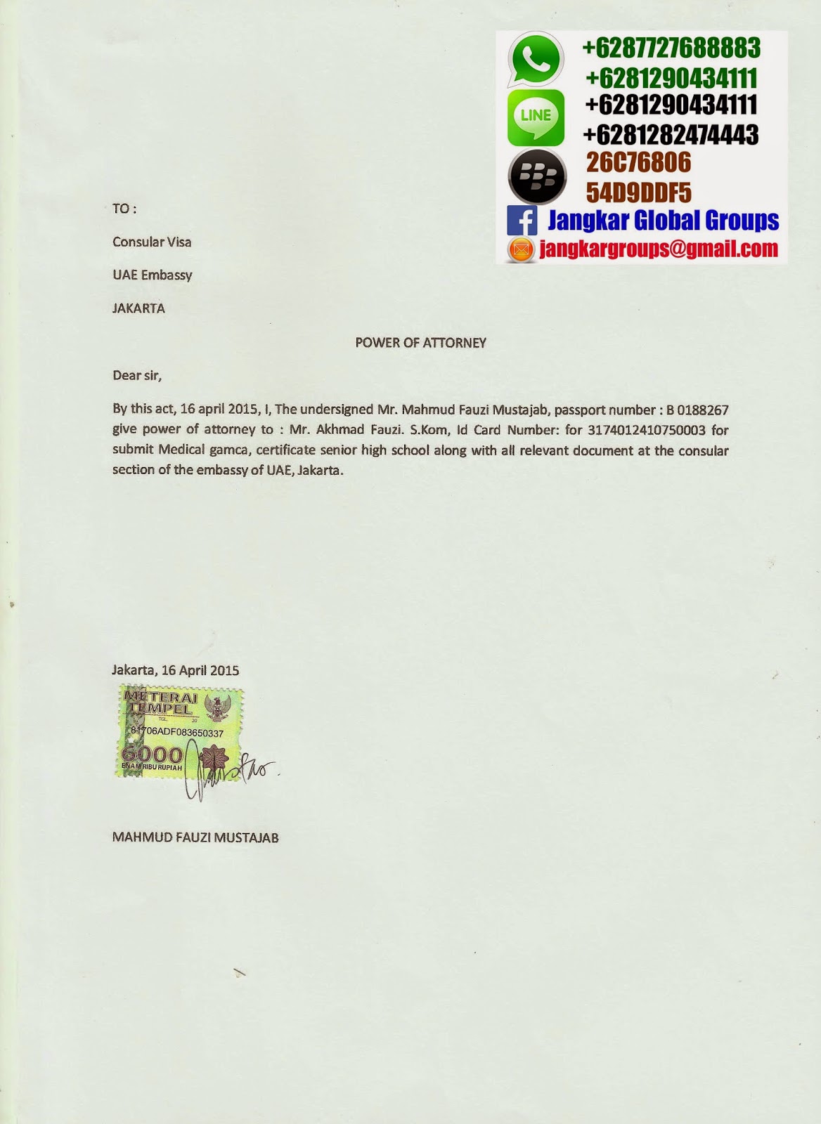 Jangkar Groups Legalisasi Di Kedutaan Uae