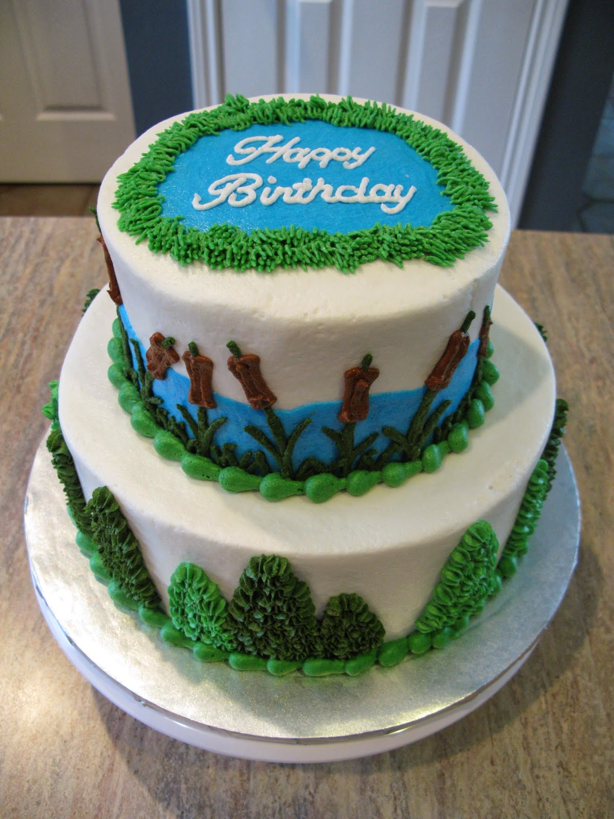 A Counselor's Confections Lake Themed Birthday Cake