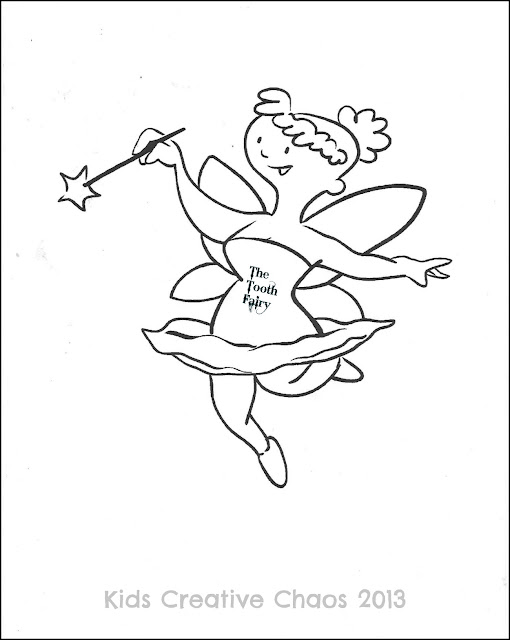 free tooth fairy coloring page printables