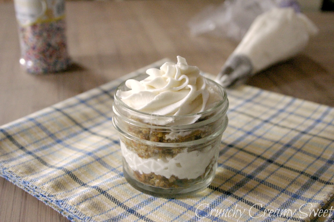 Crunchy Creamy Sweet Slow Cooker Carrot Cake in a Jar