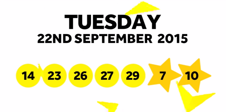 The National Lottery Tuesday EuroMillions’ draw results from 22nd September 2015