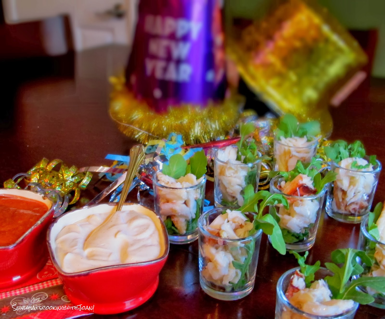 Sew what's cooking with Joan! Dungeness Crab Cocktail with mustard sauce!