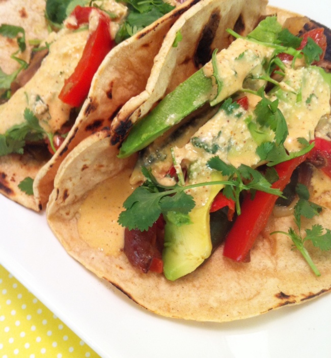 A Simply Raw Life PORTOBELLO & POBLANO TACOS WITH CHIPOTLE RANCH DRESSING