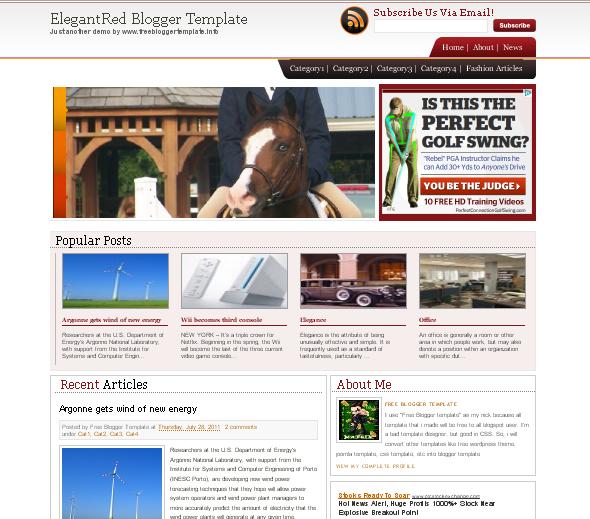 ElegantRed Blogger Template