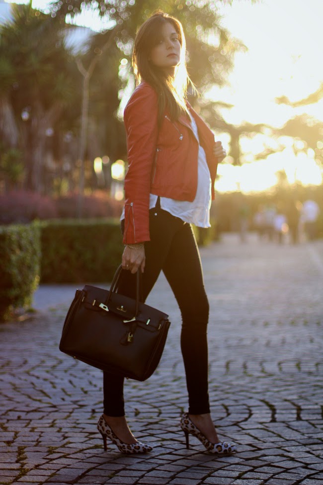 Marilyn's Closet FASHION BLOG Leather red jacket