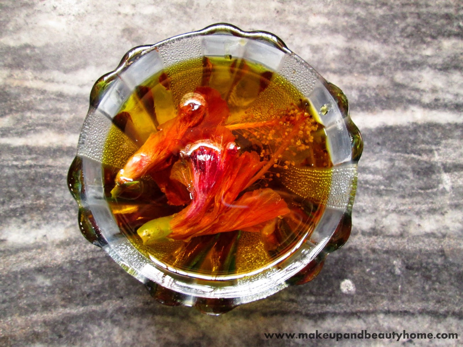 DIY Hibiscus Flower Infused Mustard Hair Oil For Hair Growth