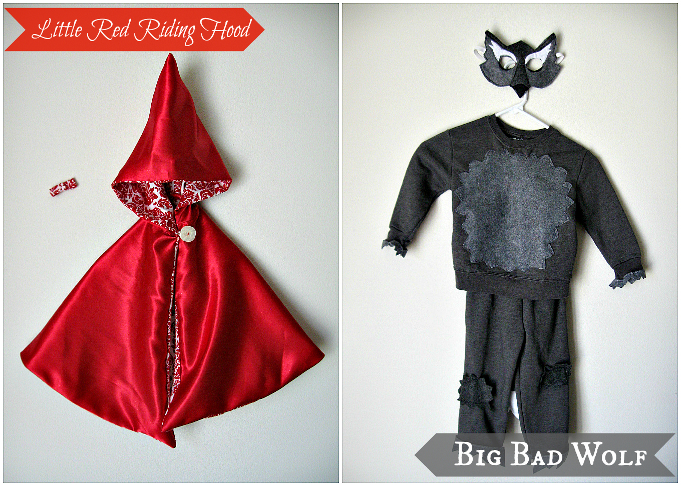 Little Red Riding Hood + Big Bad Wolf + Woodsman.