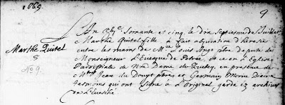 Abjuration record of Marthe Quitel