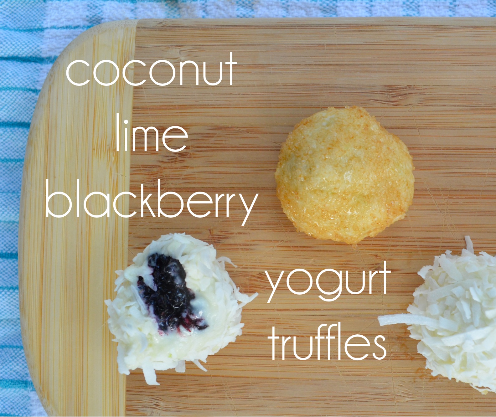 iron stef coconut lime blackberry yogurt truffles