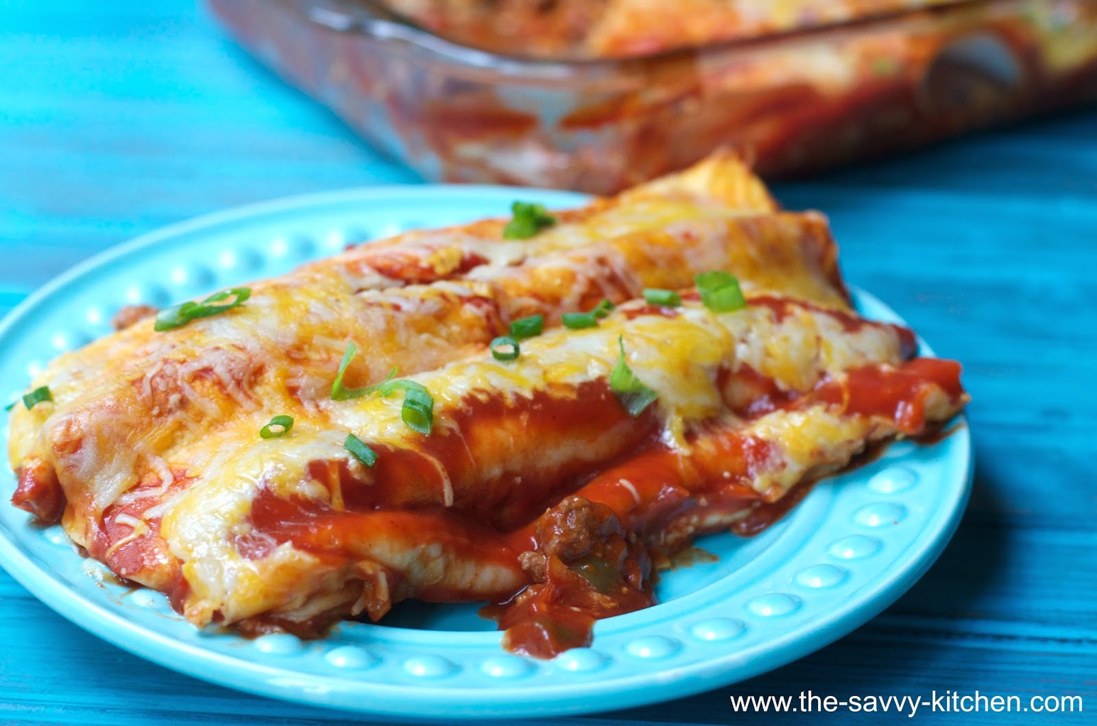 The Savvy Kitchen Sloppy Joe Enchiladas