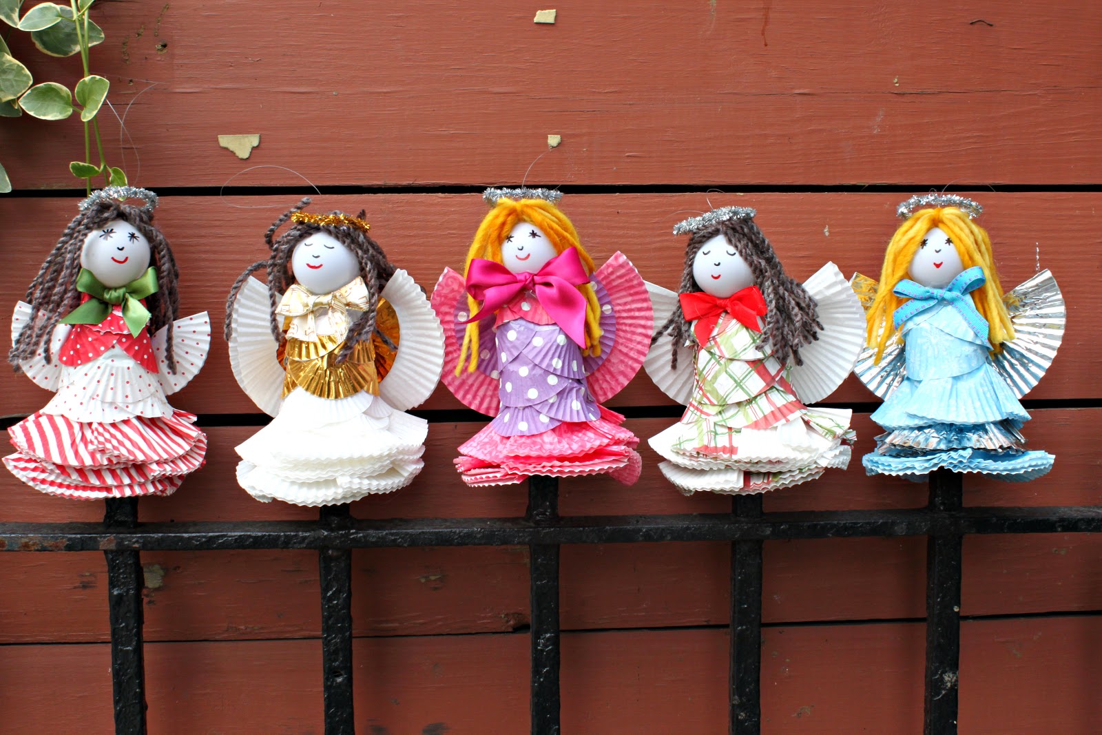 LoLovie Cupcake liner angels Christmas ornaments by Elvi