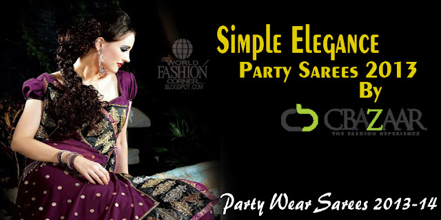Simple Elegance Party Sarees 2013 By Cbazaar