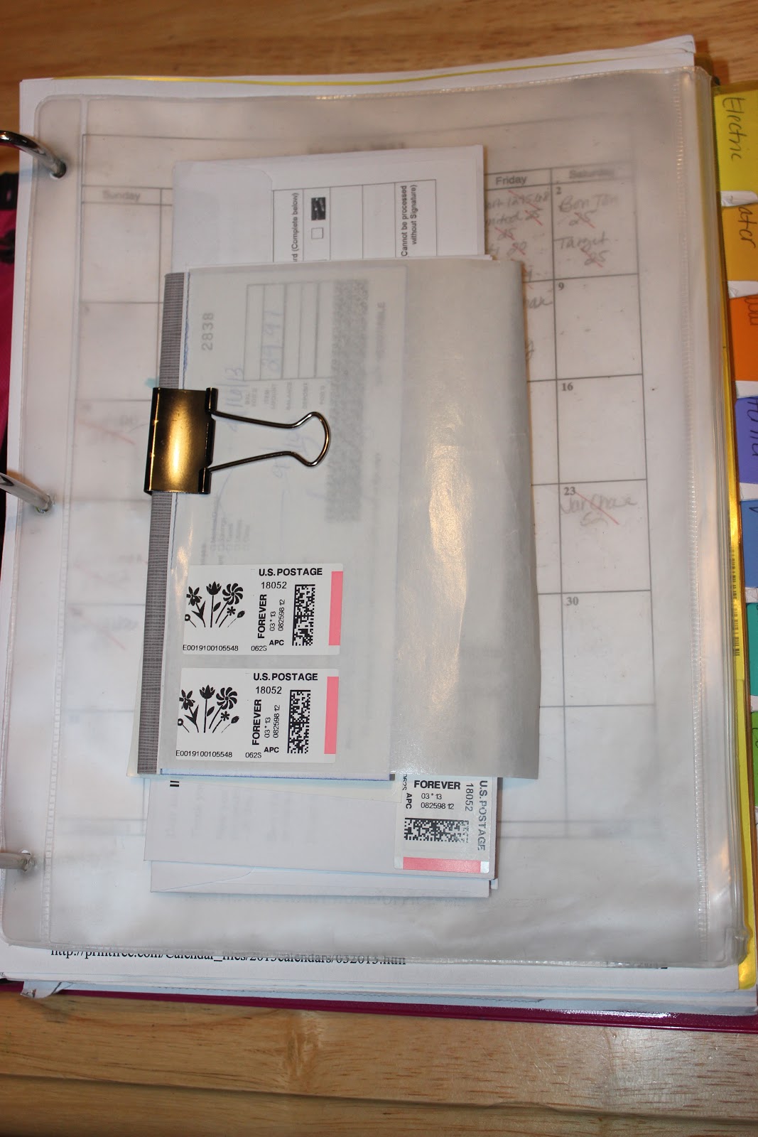 Organizing for Six My Organized Bill Binder