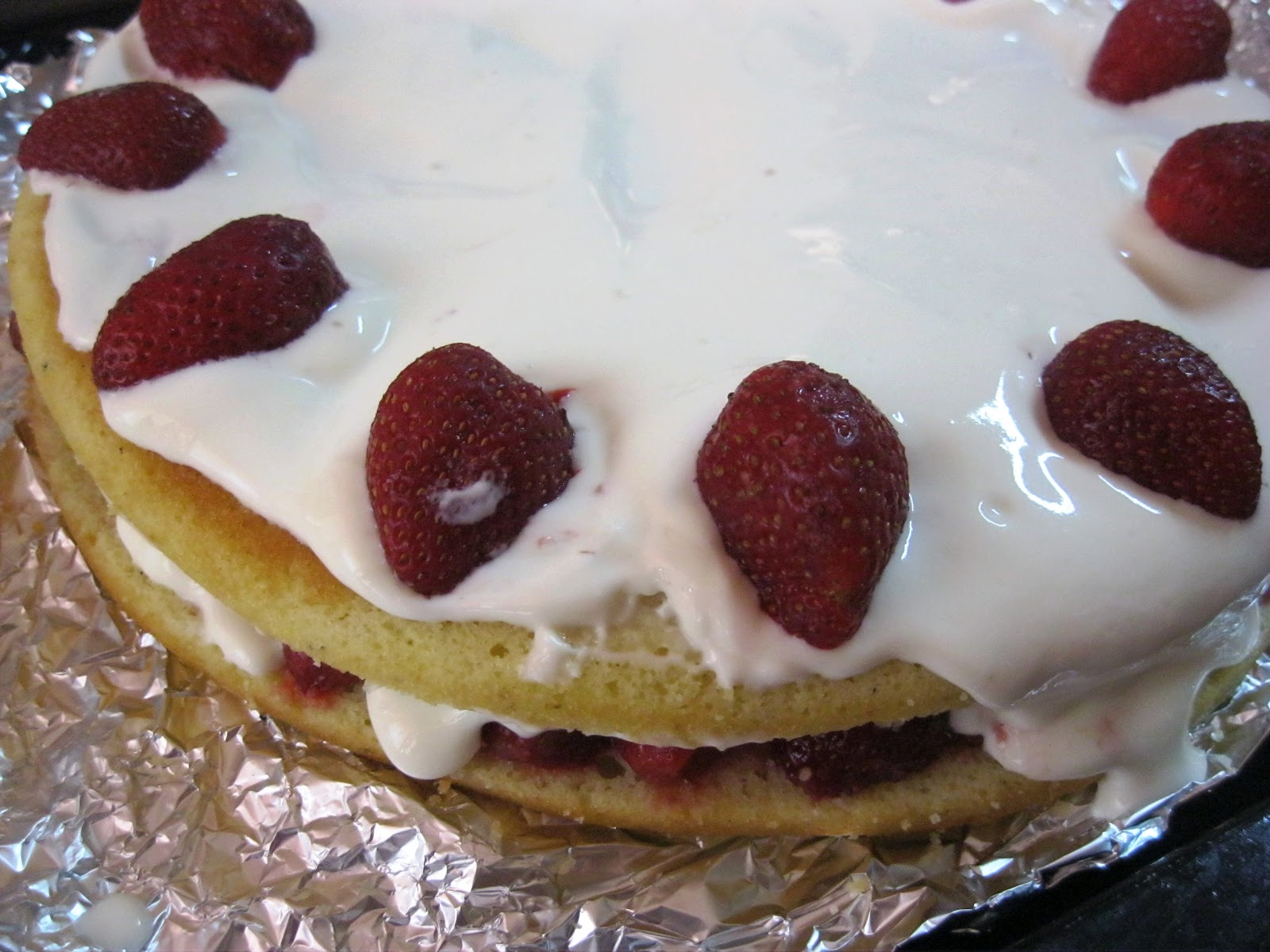 Mmm. Food. Strawberries And Cream "Anime" cake.