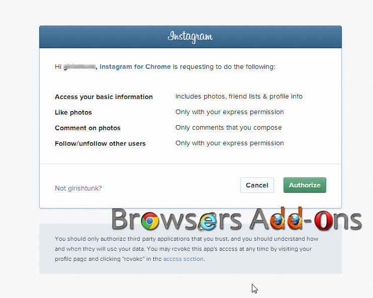 Browsers Addon Browse Instagram direct from the browser with Instagram