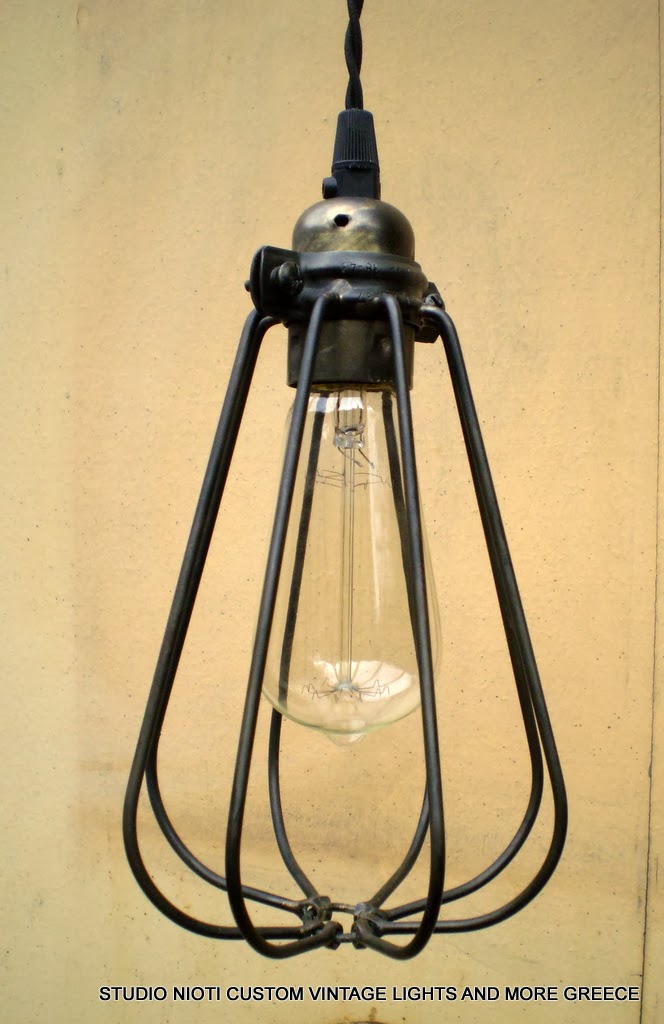 STUDIO NIOTIS Vintage cage for edison lamp E27 f40 steel
