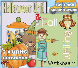 Fall and Halloween Units Combo for First and Second Grade