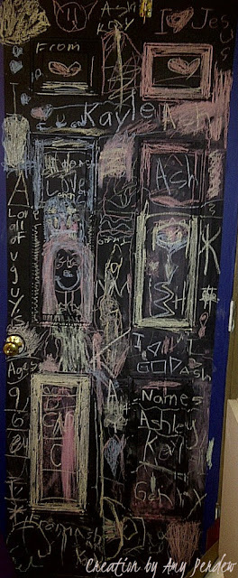 DIY Chalk Board Door for the kids...Creation by Amy Perdew