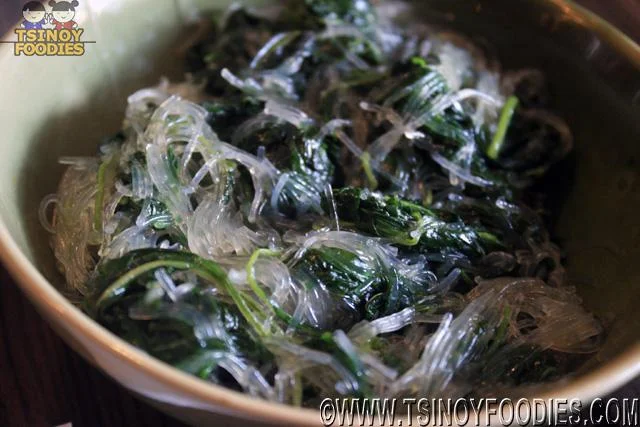 spinach and glass noodles
