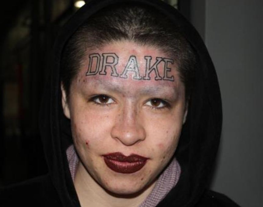 MY SPIZZOT Fan Tattoo's Drake's Name On Her Forehead LMFAO!