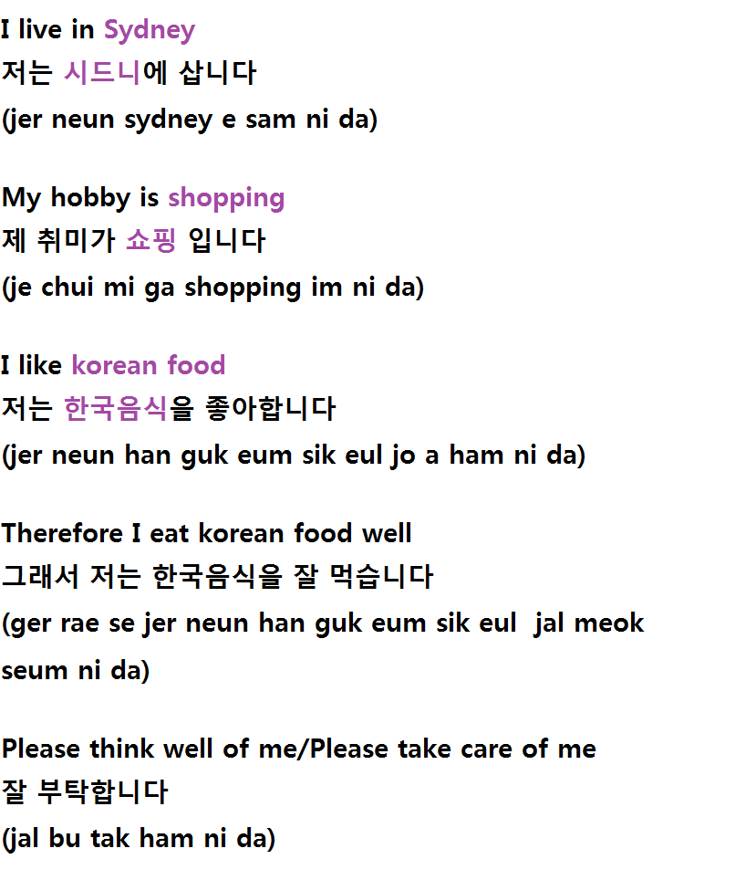 Learning Korean (Becoz every fangirl should know abit of korean ^^) Lesson 8 Basic Introduction