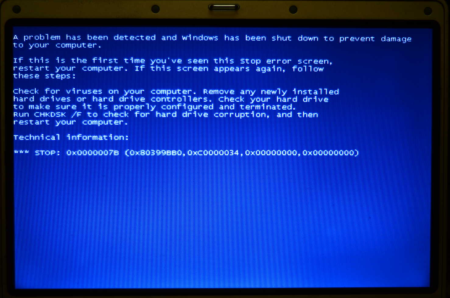Blue screen of death Inaccessible boot device FLASH! Manokaran
