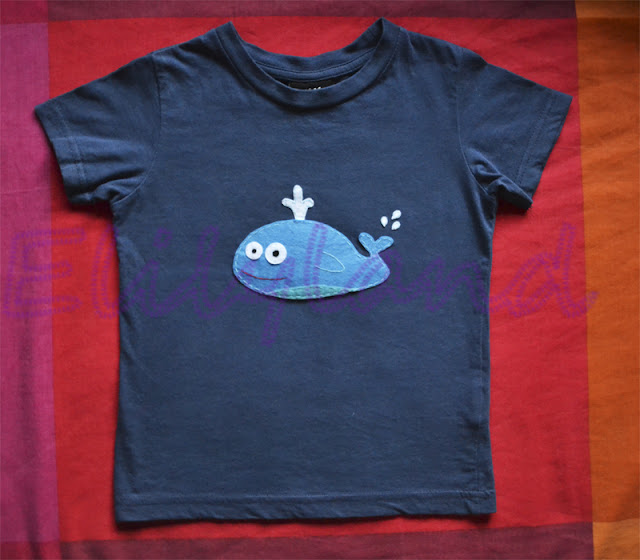 Camiseta Fieltro Ballena Niño Niña Camiseta Fieltro Ballena Niño Niña