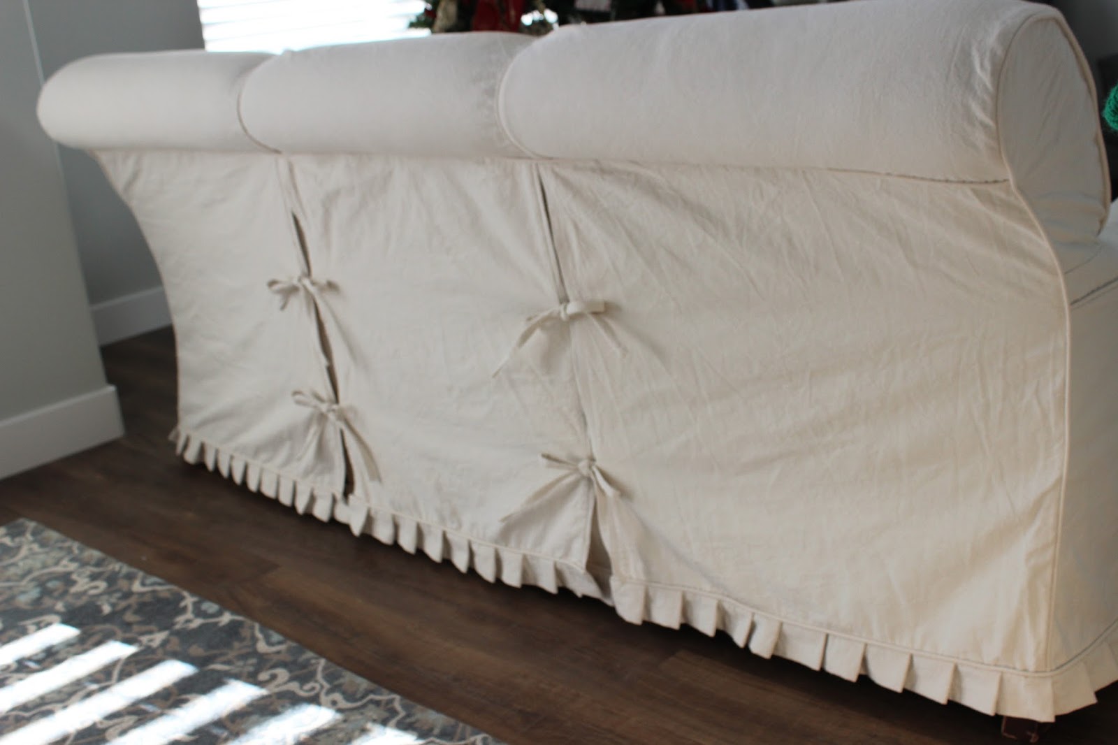 Custom Slipcovers by Shelley Cream duck cloth couch