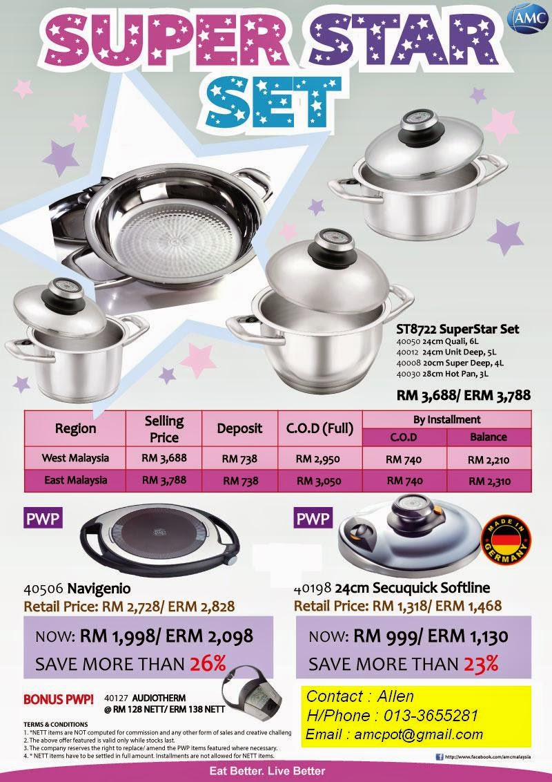 Amc cookware set of five pots