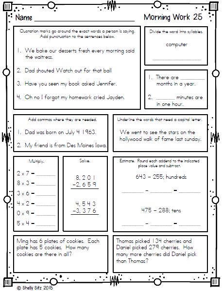 Printables Grade 3 English Work grade 3 work scalien