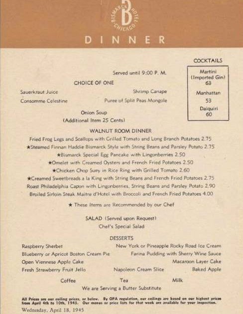 Chuckman S Collection Chicago Postcards Volume 16 Menu