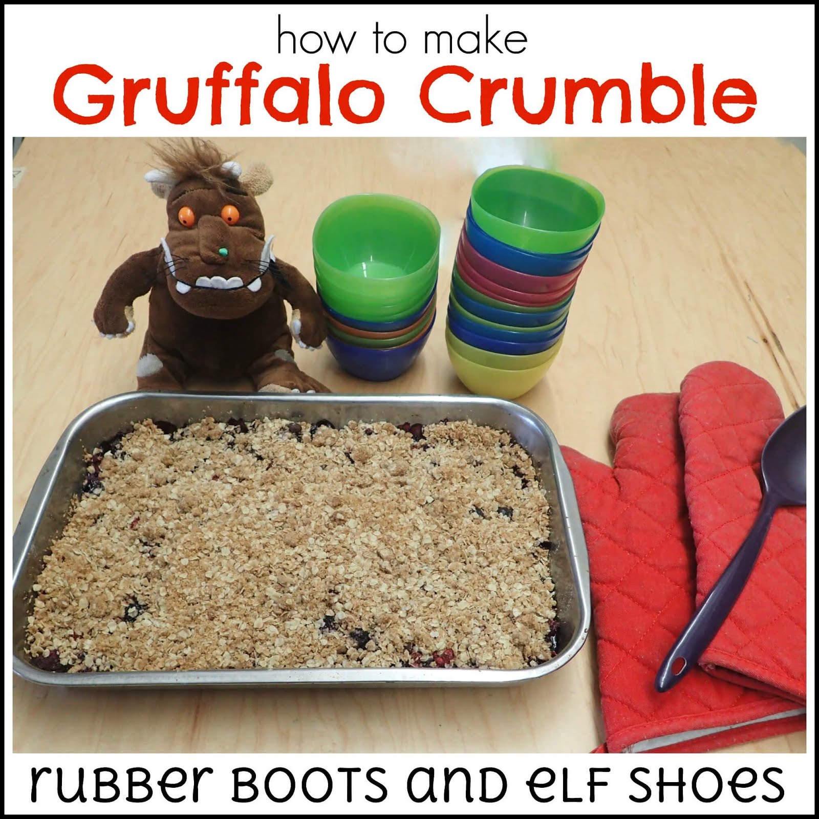 how to make Gruffalo crumble rubber boots and elf shoes