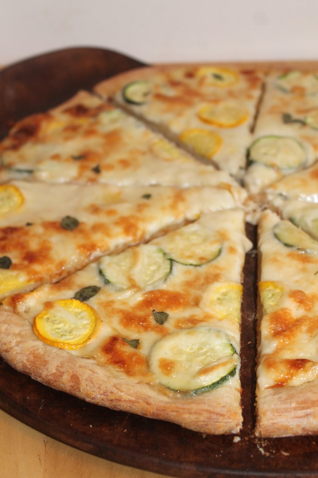 Savory Moments Zucchini garlic alfredo pizza