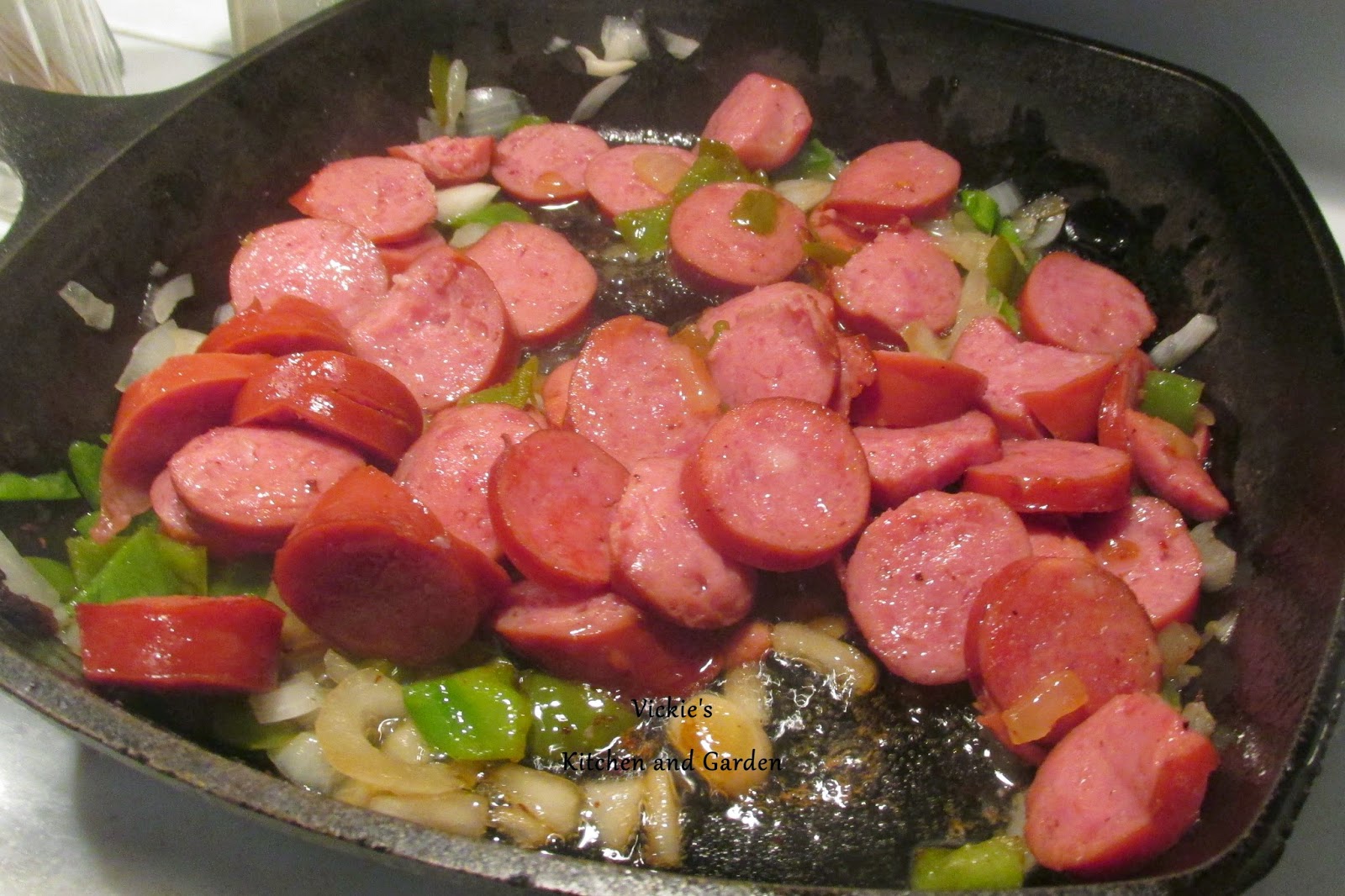 Vickie's Kitchen and Garden Recipe Smoked Sausage and Flavored Brown Rice