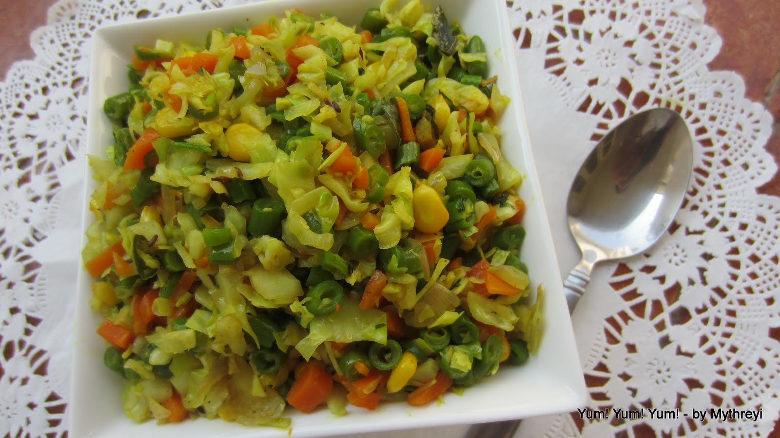 Yum! Yum! Yum! Cabbage and Mixed Veg Stir Fry