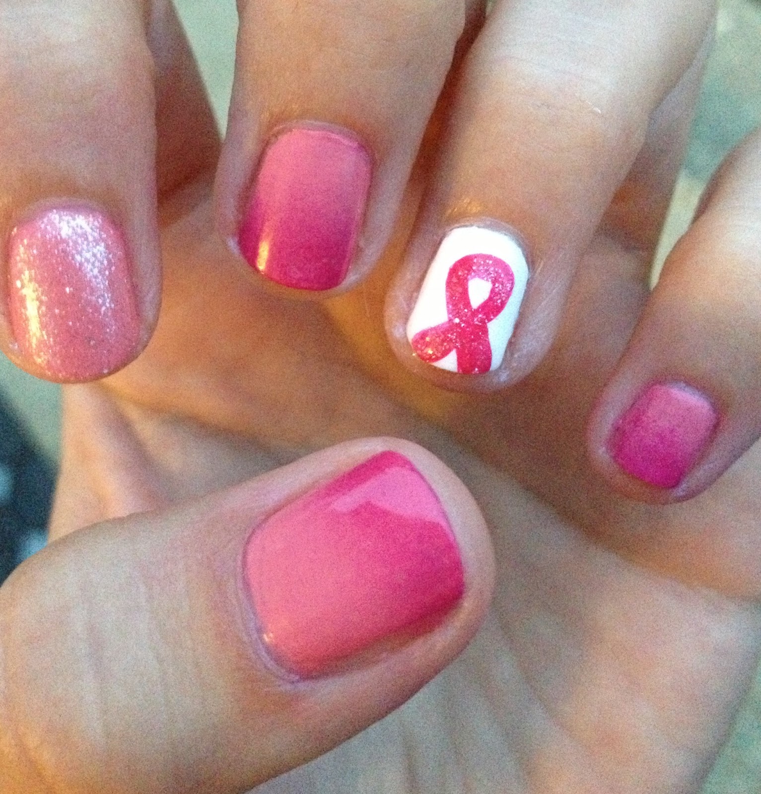 Miscellaneous Manicures Pink Ribbon Nails