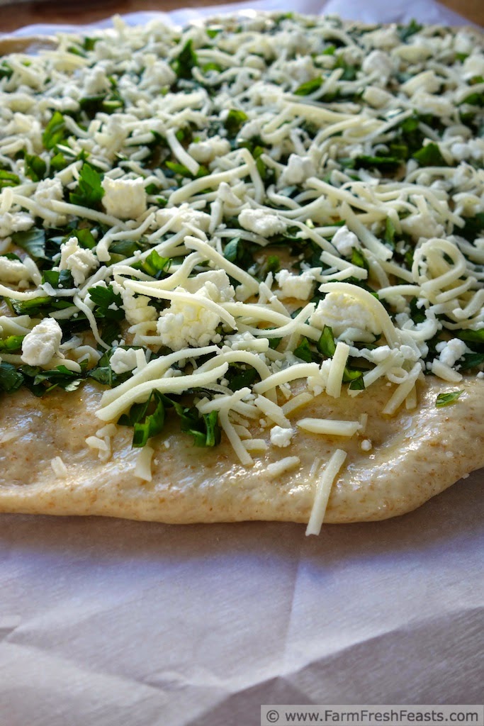 Farm Fresh Feasts Fresh Herb Pizza on Tender/Crunchy Pizza Crust