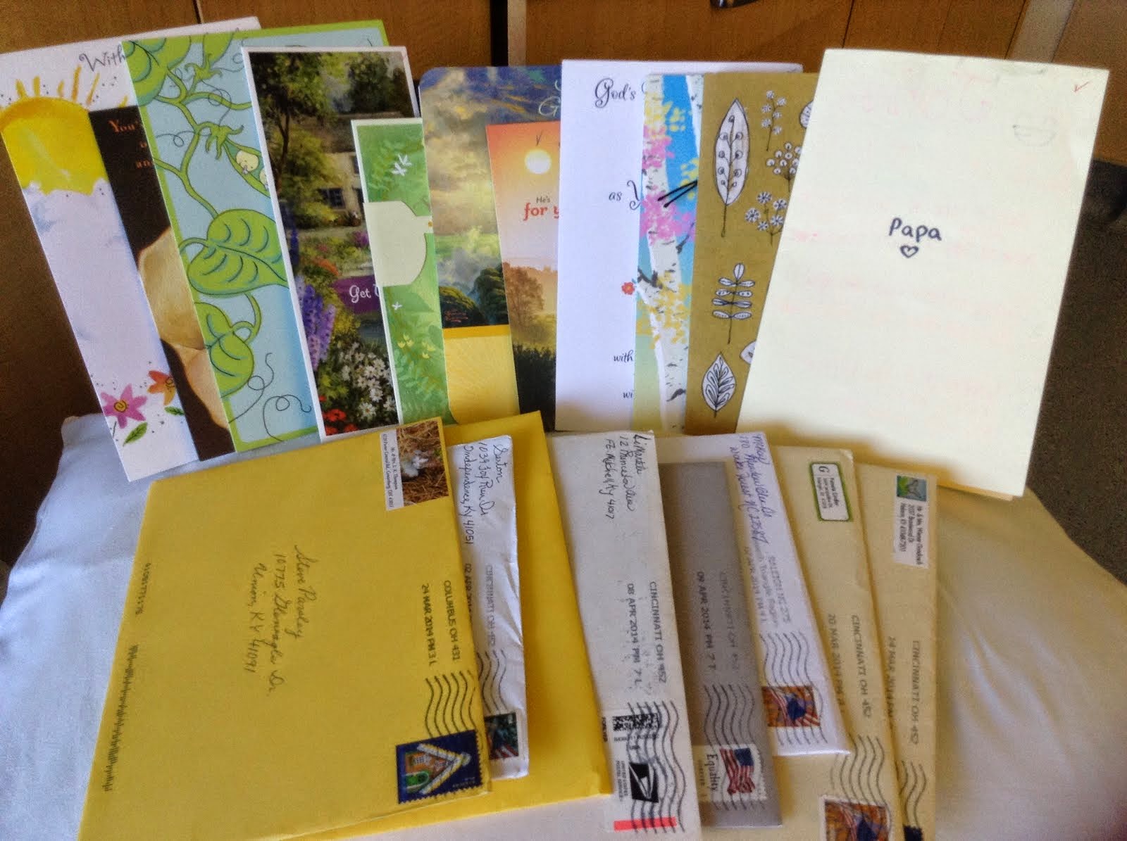 A few of his cards...Thank you, Well Wishers!