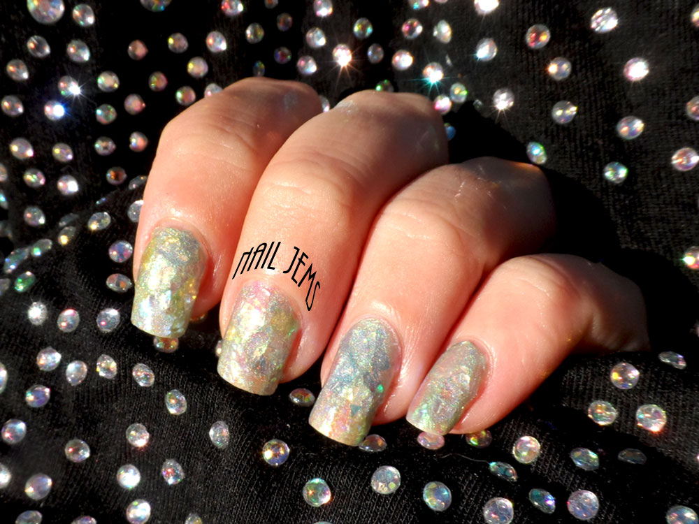 Nail Jems Birthday Nails Opal Effect with Mylar Flakes